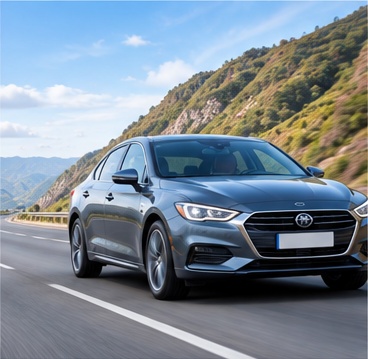 Car on a scenic road