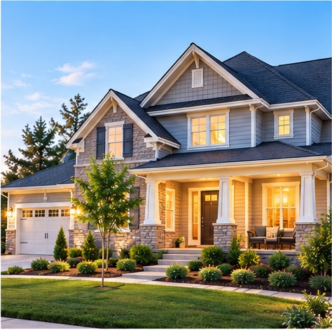 Beautiful suburban home exterior