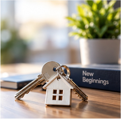 House keys representing a new beginning