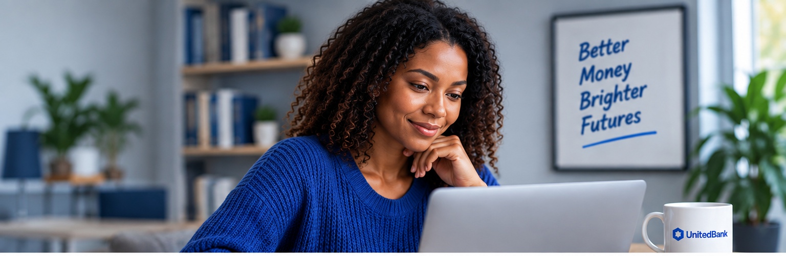 Woman learning and managing her finances on a laptop